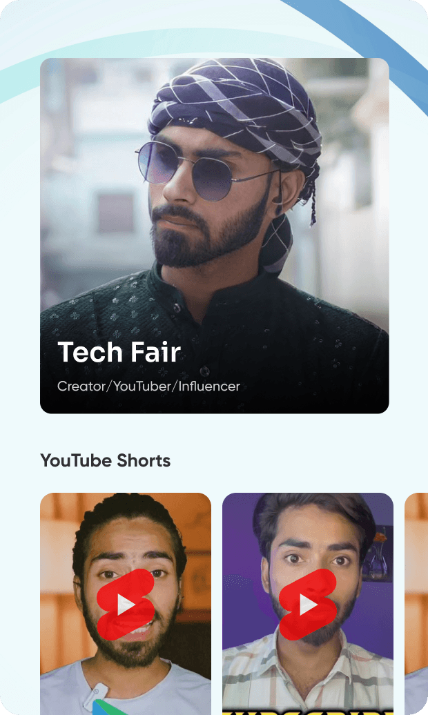 Custom creator products display on Faym platform