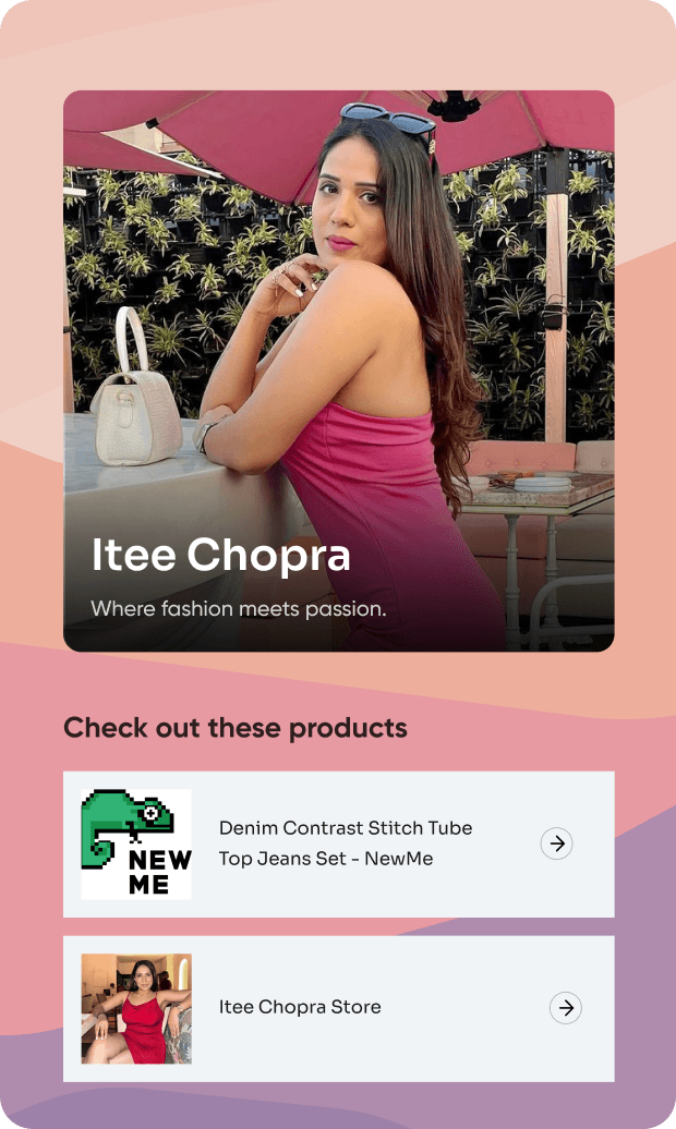 Custom creator products display on Faym platform